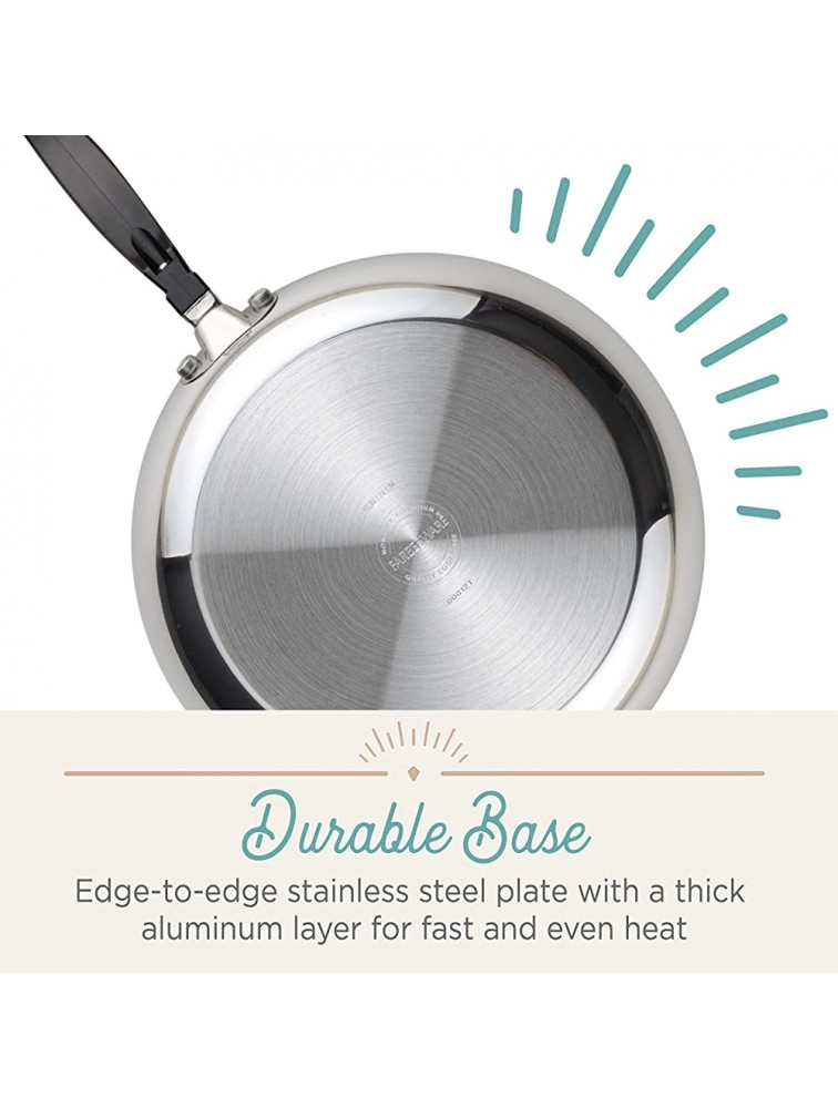 Farberware Classic II Stainless Steel Fry Saute Pan Chefpan with Lid 6 Quart Silver,70097 - B1O0WCEE7