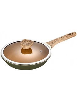 Pans Nonstick Skillet Deep Frying Pan with Glass Lid and Wooden Handle Saute Pan Chef's Pan Stone Coated Nonstick Non stick frying pans Color : Green Color : Green - B2NZZZNBM