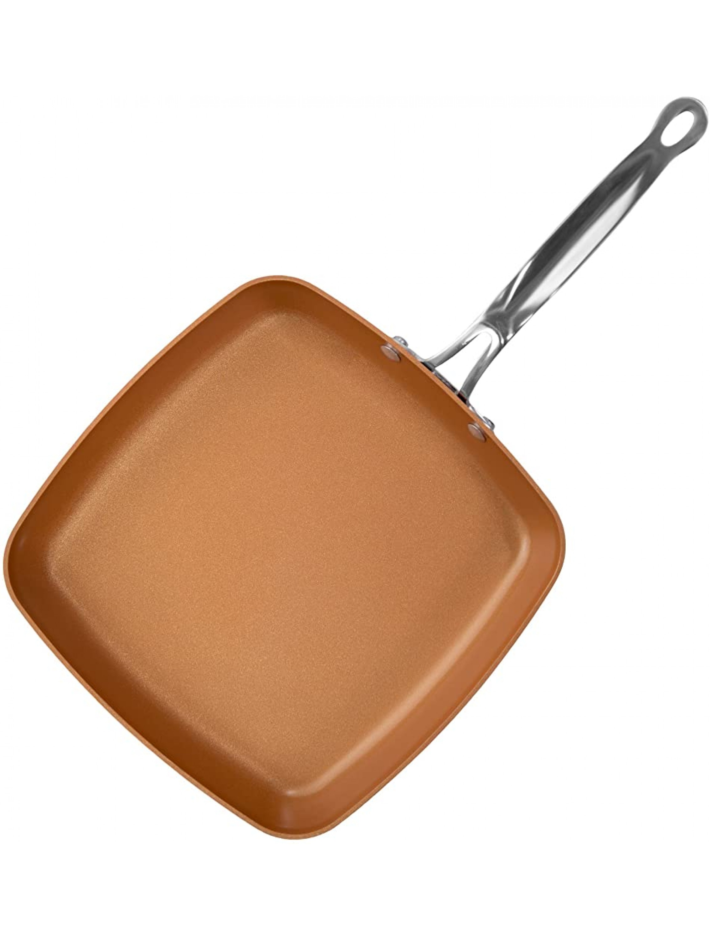 Red Copper Double-Coated 9.5-Inch Square Dance Pan by BulbHead - BKAP8PS1O
