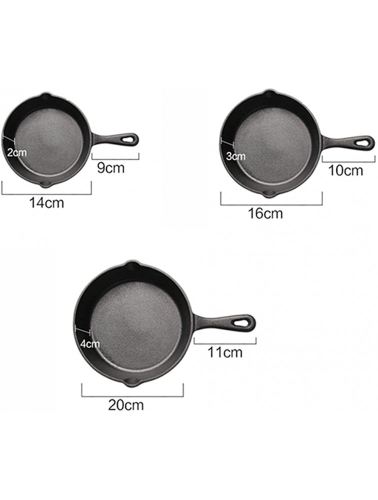 SHUOG 3pcs Set Cast Iron Frying Pan Non-stick Skillet Kitchen Frying Pot Breakfast Pan Omelette Pancake Pot Induction Cooking Cookware Chef's Pans Color : Small - BZMND4H6W