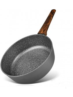SHUOG Deep Fry Pan Black Marble Coating Aluminium Induction Cooker Chef's Pans Sheet Size : 28cm - B5VDEN6TC