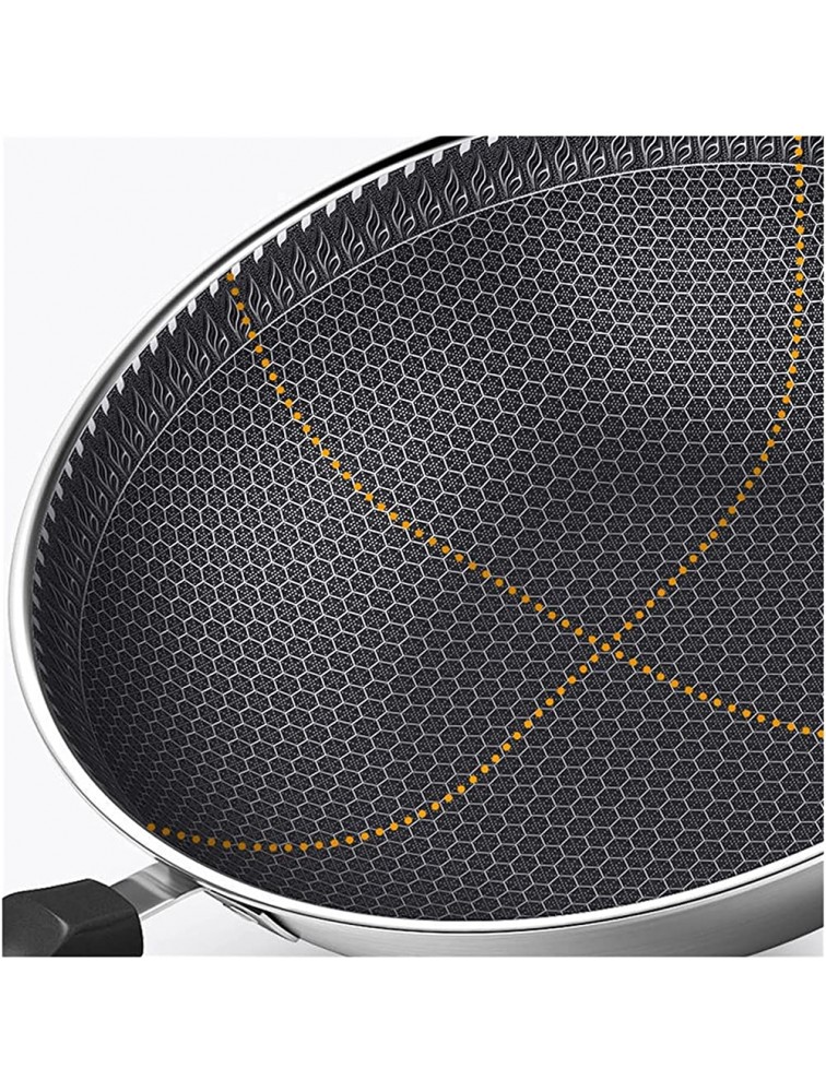 SHUOG Double-Sided Screen Honeycomb 304 Stainless Steel Wok Without Oil Smoke Frying Pan Pan Non-Stick Cookware Kitchen Cooking Pot Chef's Pans Color : 32cm - B2CFD7LO5