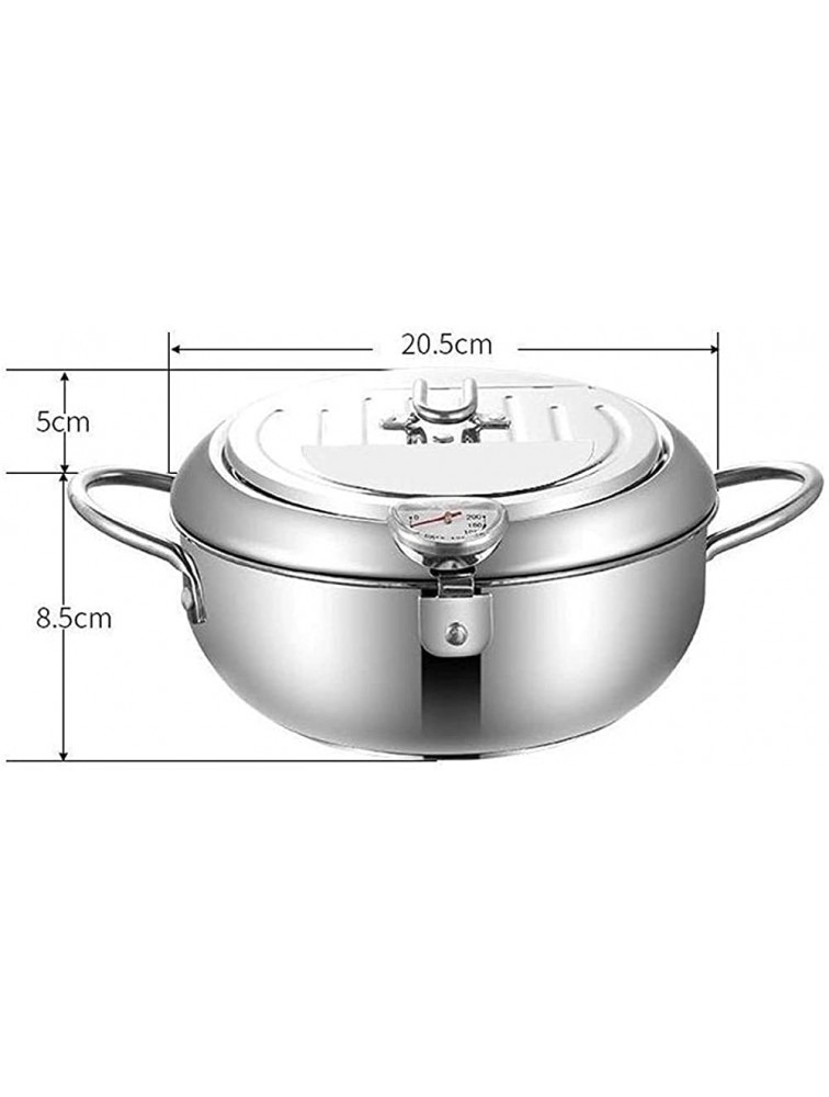 SHUOG Kitchen Supplies Stainless Steel Frying Pan With Lid Thermometer Tempura Frying Pan Household With Filter Oil Pan Frying Pan Chef's Pans Color : 3.4L Same appearance - BE8848VNZ