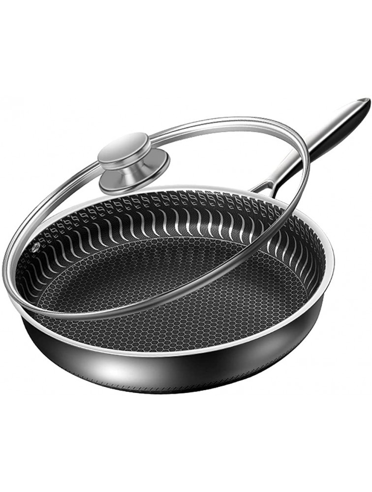 SHUOG Stainless Steel Frying Pan No Lampblack Non-stick Cookware Uncoated General Use Of Gas Fit For Electromagnetic Furnace Cookware Chef's Pans Color : No cover Sheet Size : 30cm - B36S4A9E9
