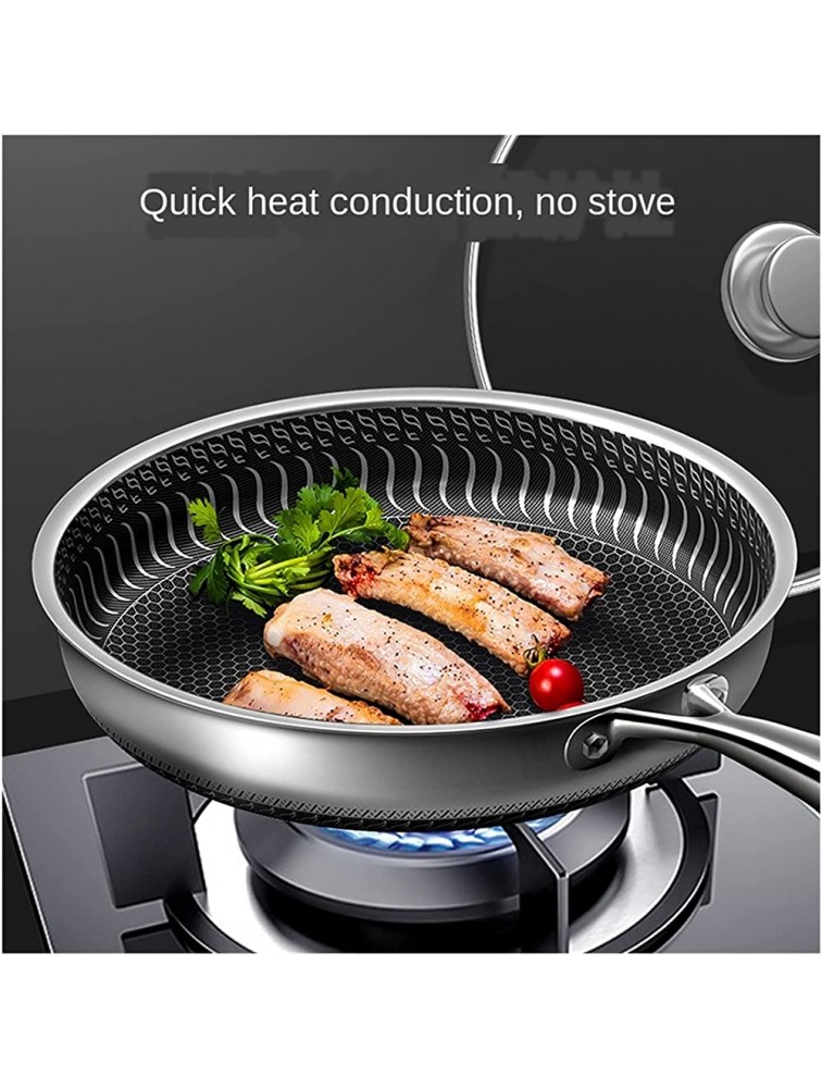 SHUOG Stainless Steel Frying Pan No Lampblack Non-stick Cookware Uncoated General Use Of Gas Fit For Electromagnetic Furnace Cookware Chef's Pans Color : No cover Sheet Size : 30cm - B36S4A9E9