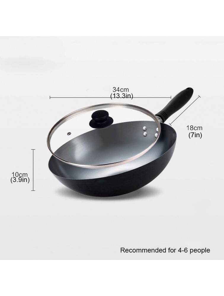 Stir Fry Pan Uncoated Non-stick Frying Pan for Household Cooking Iron Wok Gas Stove Chefs Pan Size : L - BM1E96U0F