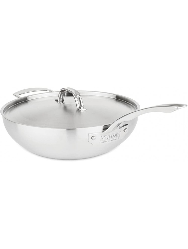 Viking Professional 5-Ply Stainless Steel Chef's Pan with Lid 12 Inch - B2YRSHERM