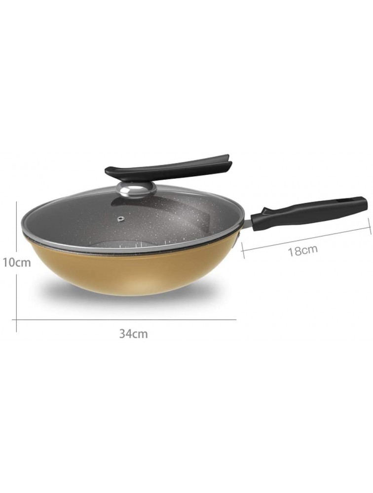 ZAJ Pot Non-Stick Deep Sauté Chef Pan Dishwasher Safe Scratch Resistant with Easy Food Release Interior Stone & Beam Fry Pan with Lid Cooking - BAFNW0SUX