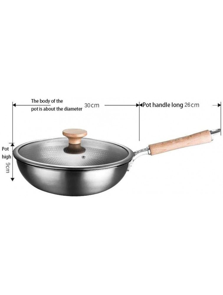 ZOUJIANGTAO Pan Healthy Cookware Chef's Pan Stainless Steel Pan With Glass Cover - BHEZCI9B9