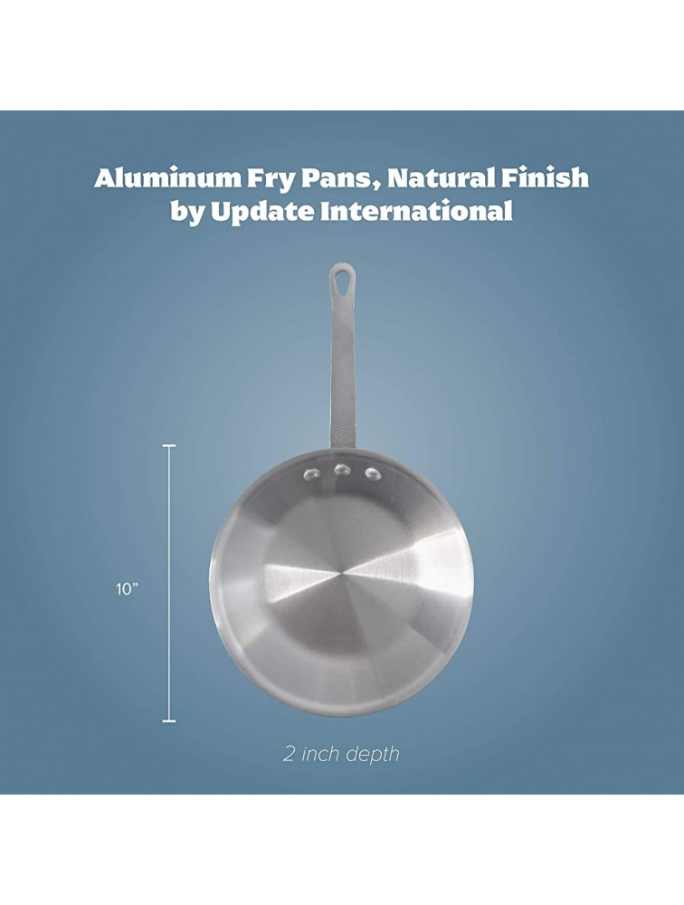 10 Inch Natural Finish Aluminum Frying Pan Fry Pan Commercial Grade NSF Certified - BNH7Y8UQP