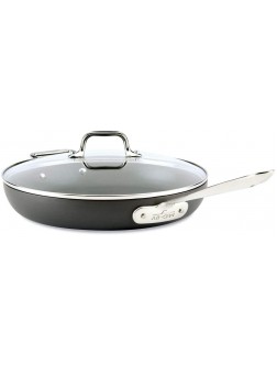 All-Clad HA1 Hard Anodized Nonstick Frying Pan with Lid 12 Inch Pan Cookware Medium Grey - - B5514RSDV