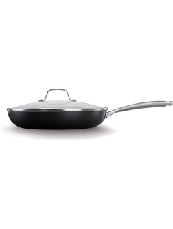 Calphalon Classic Oil-Infused Ceramic PTFE and PFOA Free Cookware 12-inch Fry Pan and Cover Dark Gray - B78T9OHNX
