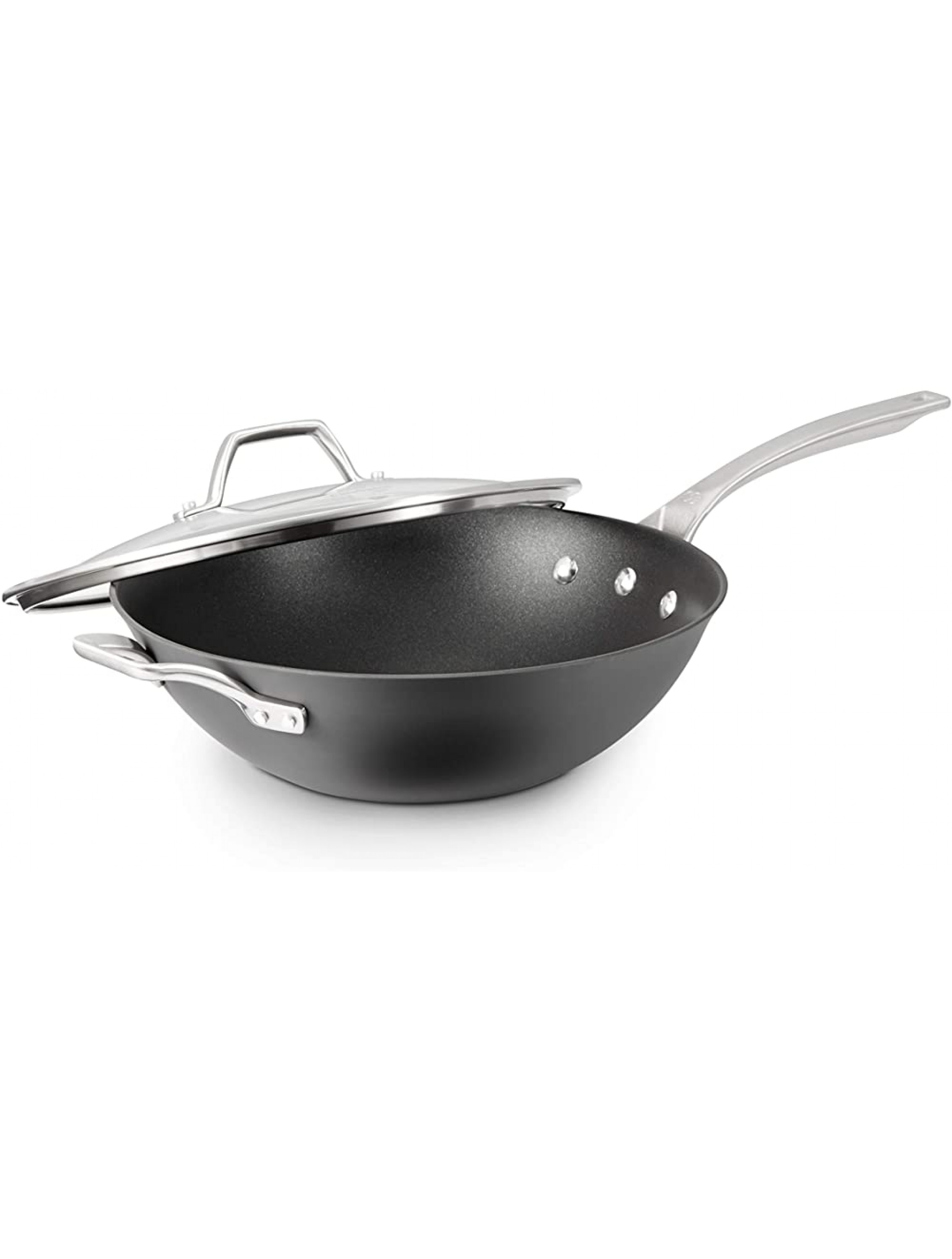 Calphalon Signature Hard-Anodized Nonstick 12-Inch Flat Bottom Wok with Cover - BCKA30CO4