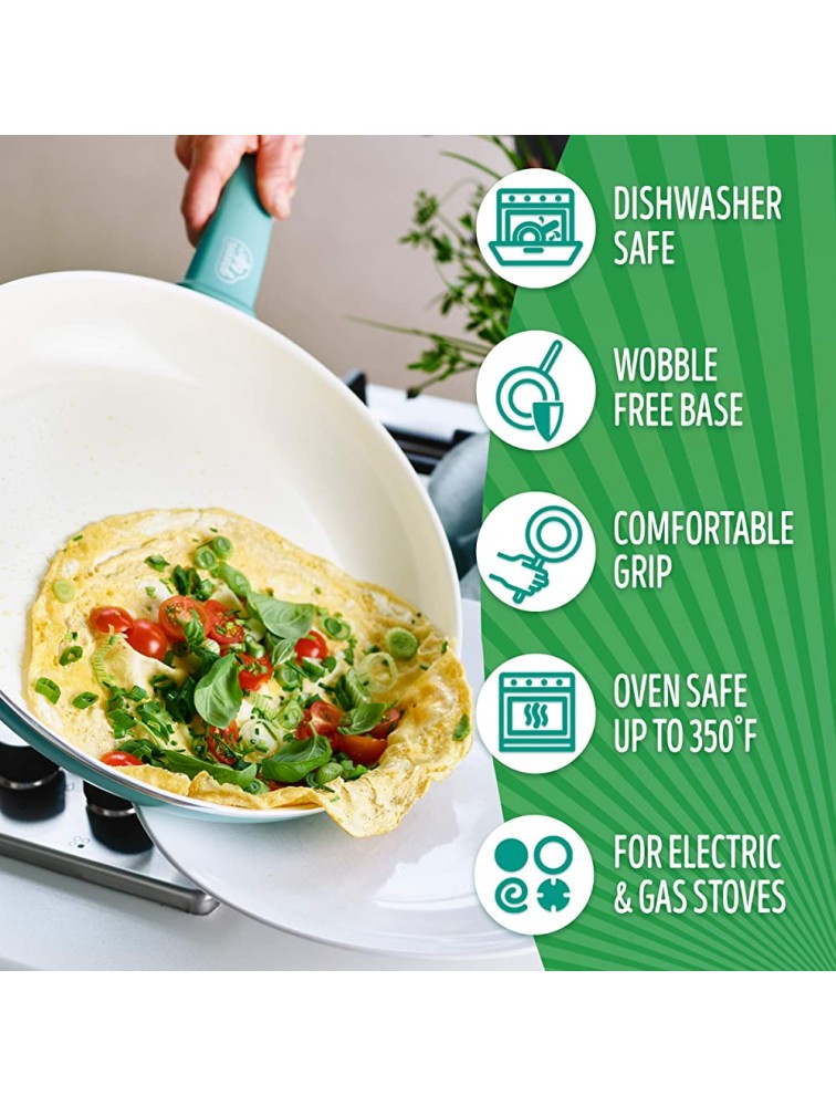 GreenLife Soft Grip Healthy Ceramic Nonstick 12 Frying Pan Skillet PFAS-Free Dishwasher Safe Turquoise - BF2B06VJ0