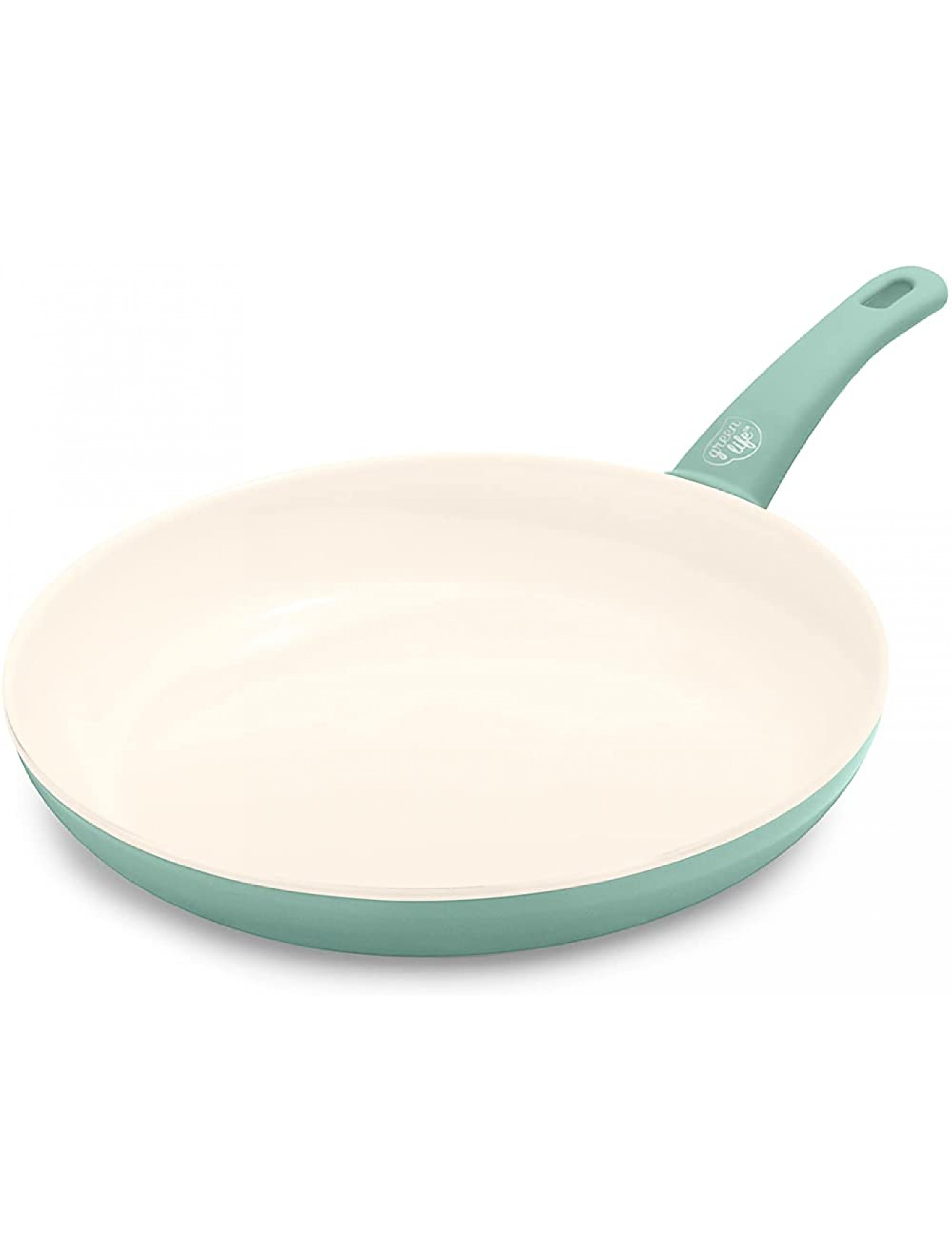 GreenLife Soft Grip Healthy Ceramic Nonstick 12 Frying Pan Skillet PFAS-Free Dishwasher Safe Turquoise - BF2B06VJ0