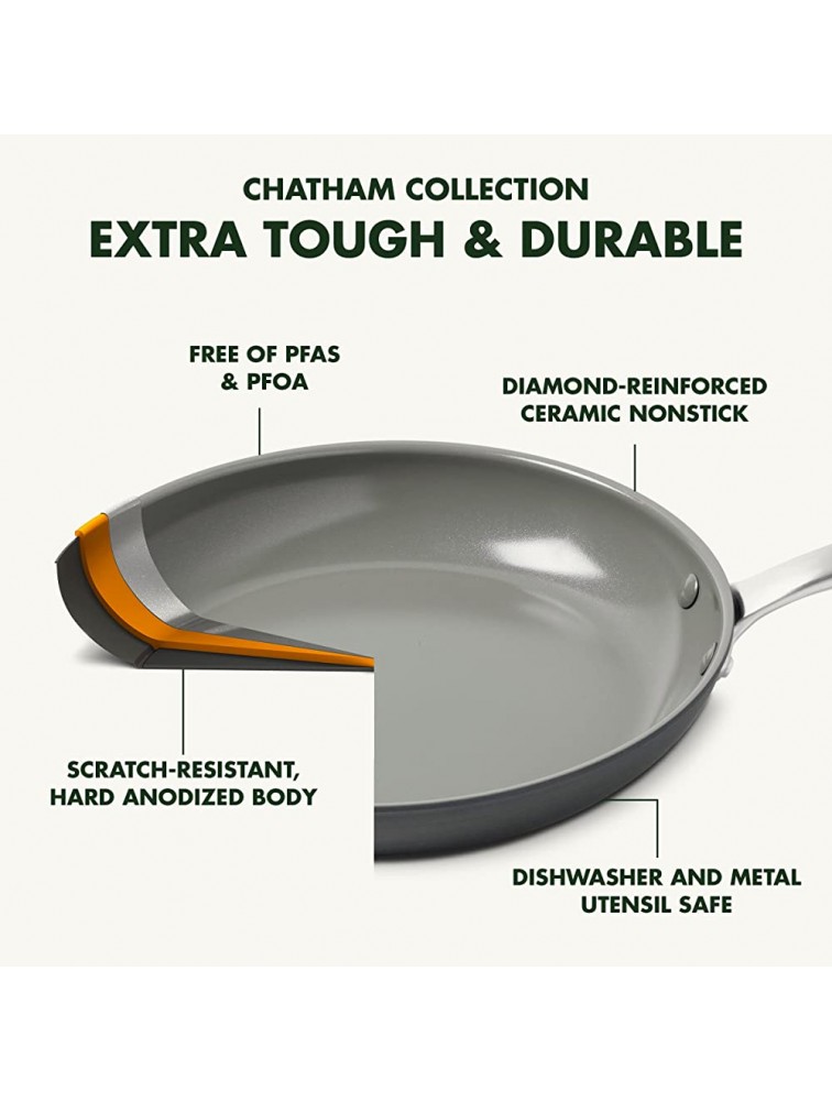 GreenPan Chatham Hard Anodized Healthy Ceramic Nonstick 11 Wok Pan PFAS-Free Dishwasher Safe Oven Safe Gray - BYX2FZ1T5