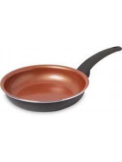 IKO Copper Ceramic Non Stick Fry Pan Dishwasher Safe with Soft Touch Handle 8 inch Grey - BQWTI9LSL
