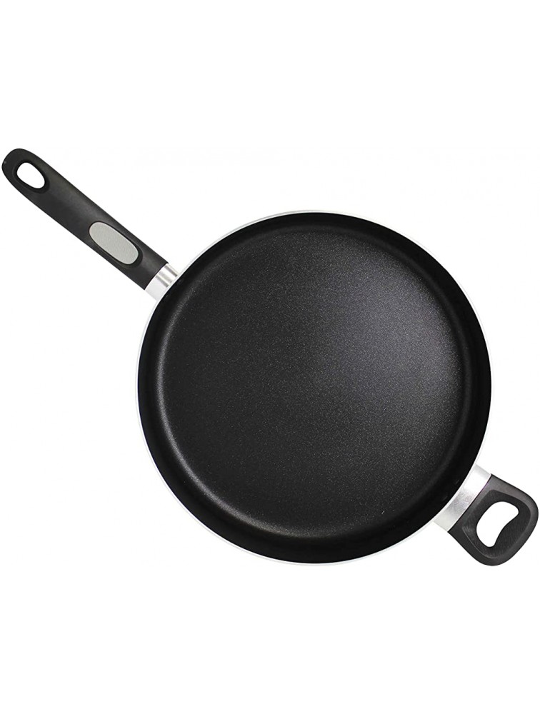 Mirro A79782 Get A Grip Aluminum Nonstick Jumbo Cooker Deep Fry Pan with Glass Lid Cover Cookware 12-Inch Black - B0AYL6NWT