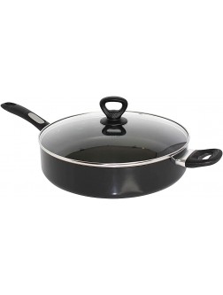Mirro A79782 Get A Grip Aluminum Nonstick Jumbo Cooker Deep Fry Pan with Glass Lid Cover Cookware 12-Inch Black - B0AYL6NWT