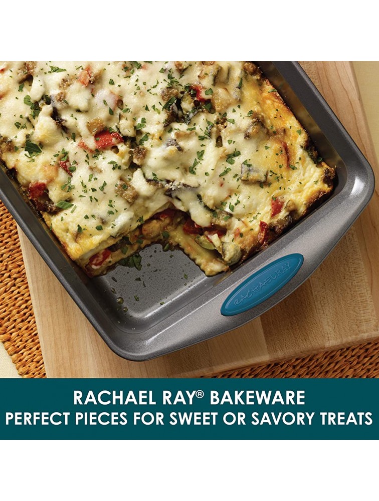 Rachael Ray Yum -o! Nonstick Bakeware Baking Pan With Grips Nonstick Cake Pan With Grips Rectangle 9 Inch x 13 Inch Gray - B3BN70YC3
