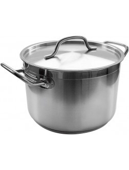 8 Qt Stainless Steel Stock Pot w Cover - BSA4HAPHQ