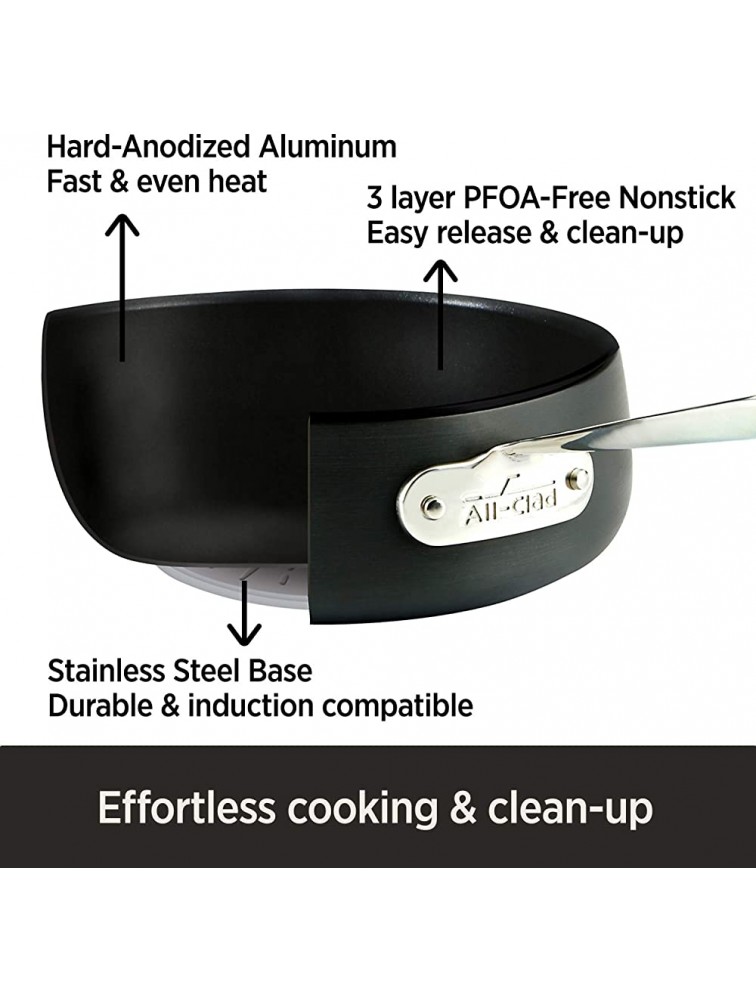 All-Clad E7854464 HA1 Hard Anodized Nonstick Dishwaher Safe PFOA Free Soup Stock Pot Cookware 4-Quart Black - BVT6FUXXH