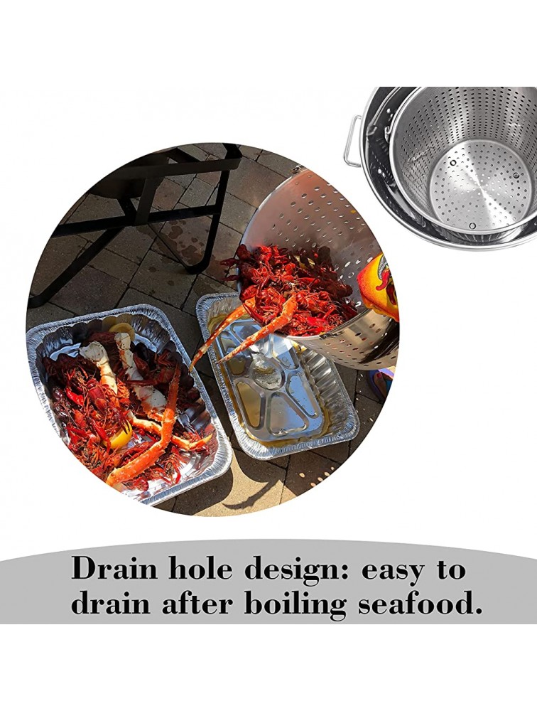 ARC 64QT Stainless Steel Stockpot for Crawfish Seafood Turkey Fryer Pot with Basket Divider and Hook Tamale Steaming Crab Lobster Outdoor Cooking and Home Brewing - B47W73H1U