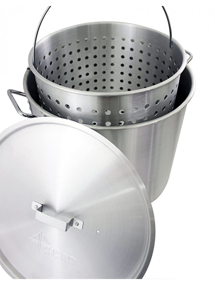 CHARD ASP60 Aluminum Stock Pot and Strainer Basket Set Silver 60 quart,Large - BB7FNBWCH