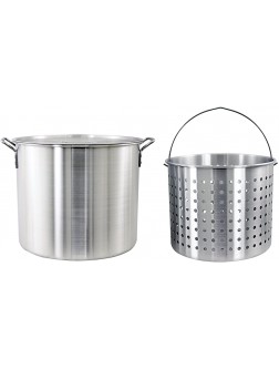 CHARD ASP60 Aluminum Stock Pot and Strainer Basket Set Silver 60 quart,Large - BB7FNBWCH