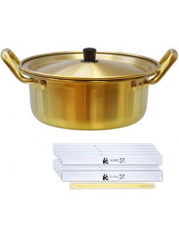 Eutuxia Ramen Noodle Pot Small Korean Traditional Aluminum Instant Ramyun Hot Pot Comes with Disposable 10 Chopsticks Great for Soup Curry Pasta Stew & More 6.3" - BUIDRK3W4