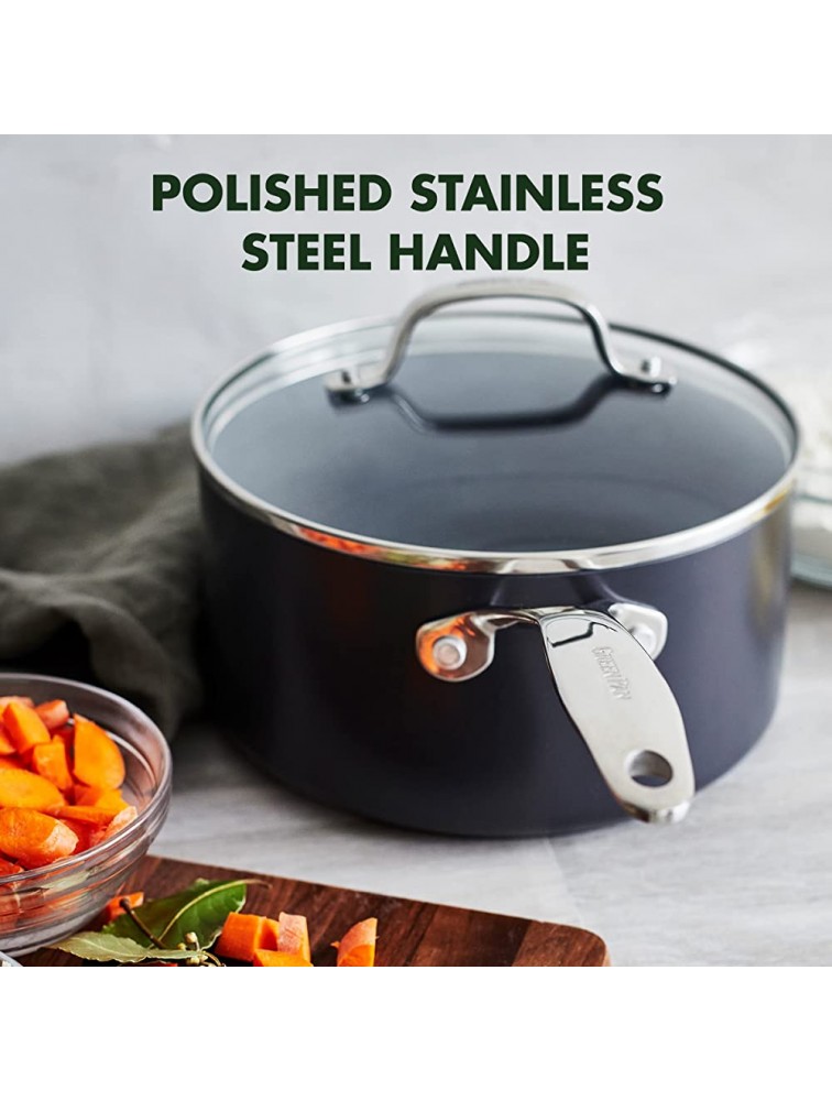 GreenPan Valencia Pro Hard Anodized Healthy Ceramic Nonstick 2QT Saucepan Pot with Lid PFAS-Free Induction Dishwasher Safe Oven Safe Gray - BOSPCTFSP
