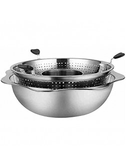 HaMaiPi Stainless Steel Rotating Hot Pot Basin Household Separated Filter Lifting Double Flavor Hot Pot - B2C2IJLGD