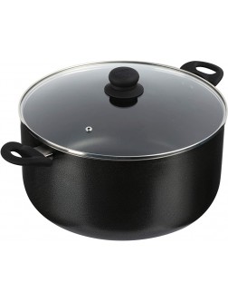 IMUSA USA Cookware 12.7Qt Charcoal Stock Pot w Gl 12.7-Quart Black - BIRT3Z9FP