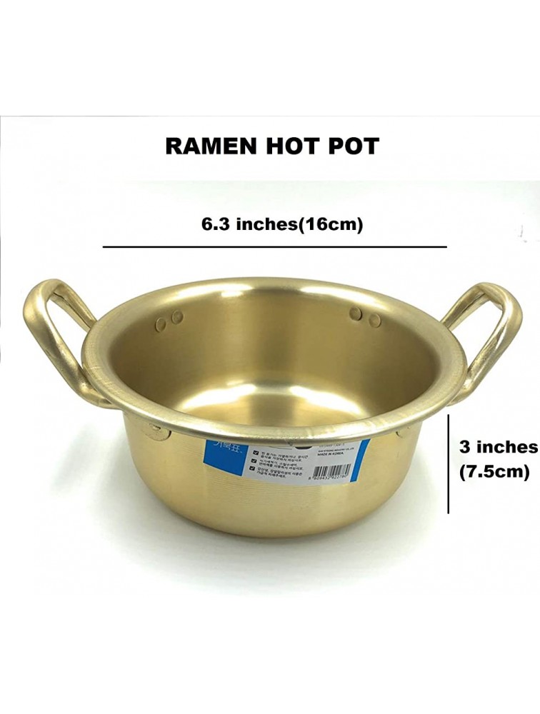 Jovely Korean Traditional Instant Ramen Small Hot Pot Set 6.3 Aluminum Noodle Hot Pot16cm 1 Quart with Lid Silicone Hot Pot Holder Premium Melamine Ramen Bowl Chopsticks and Spoon Pack - BCNIF6DJH