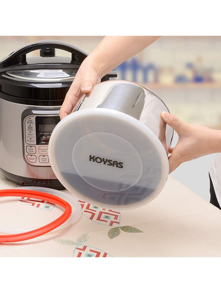 KOYSAS Inner Pot Liner Compatible with Instant Pot 6 Quart Kitchen Safe and Durable Stainless Steel BPA Free Silicone Leak and Spill Resistant Lid Gift Quality Packaging - BS4T645BQ