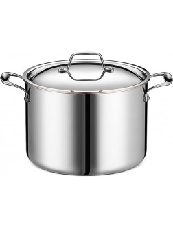 Legend Stainless 8-Quart Copper Core 5 ply Stainless Steel Stock Pot with Lid | Professional Home Chef Grade Clad Pot | For Soup Broth & Stock Chili Casserole | All Surface Induction & Oven Safe - B7APTV20Z