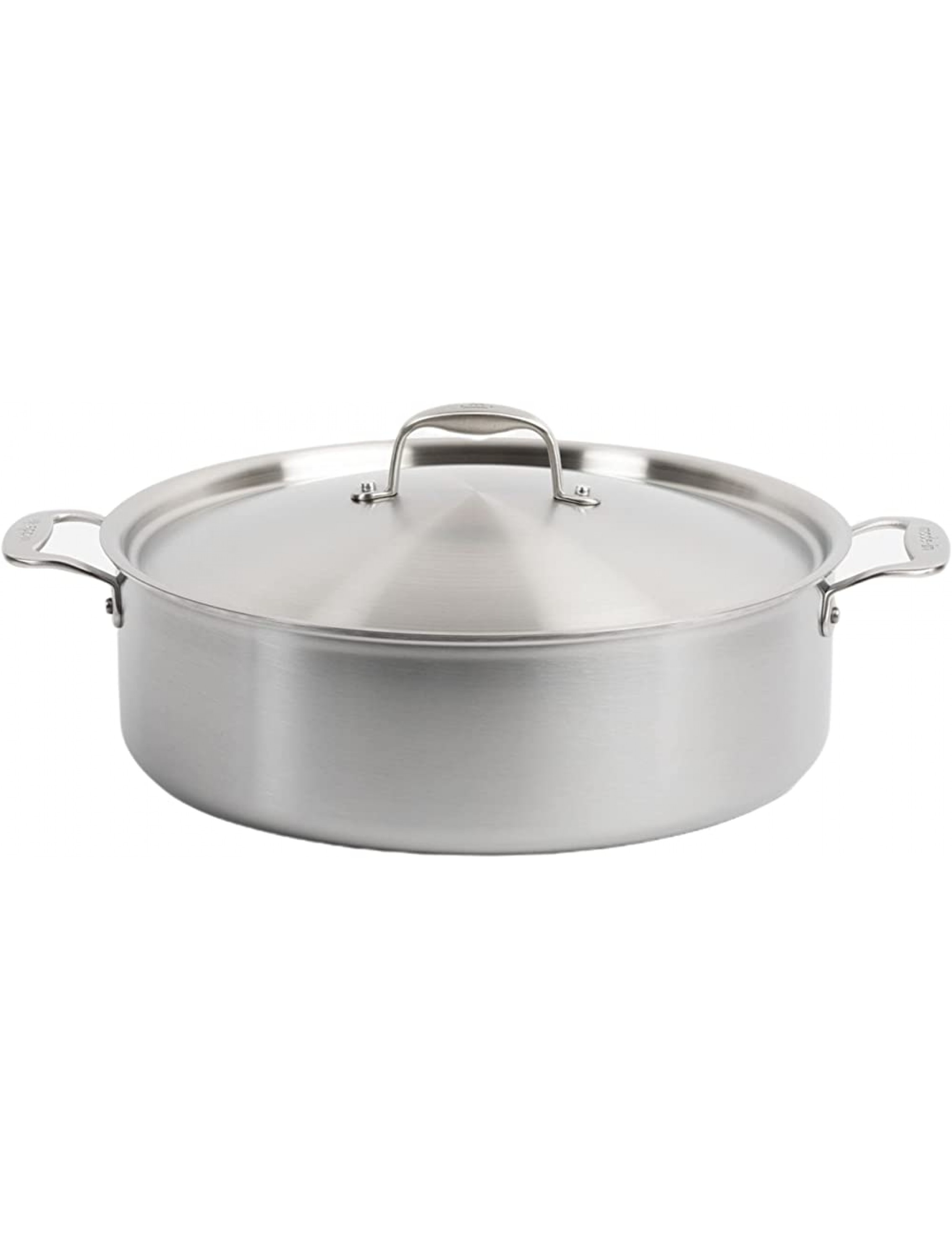Made In Cookware 10 Quart Stainless Steel Rondeau Pot w Lid Stainless Clad 5 Ply Construction Induction Compatible Made in Italy Professional Cookware - BKTLFXDFA