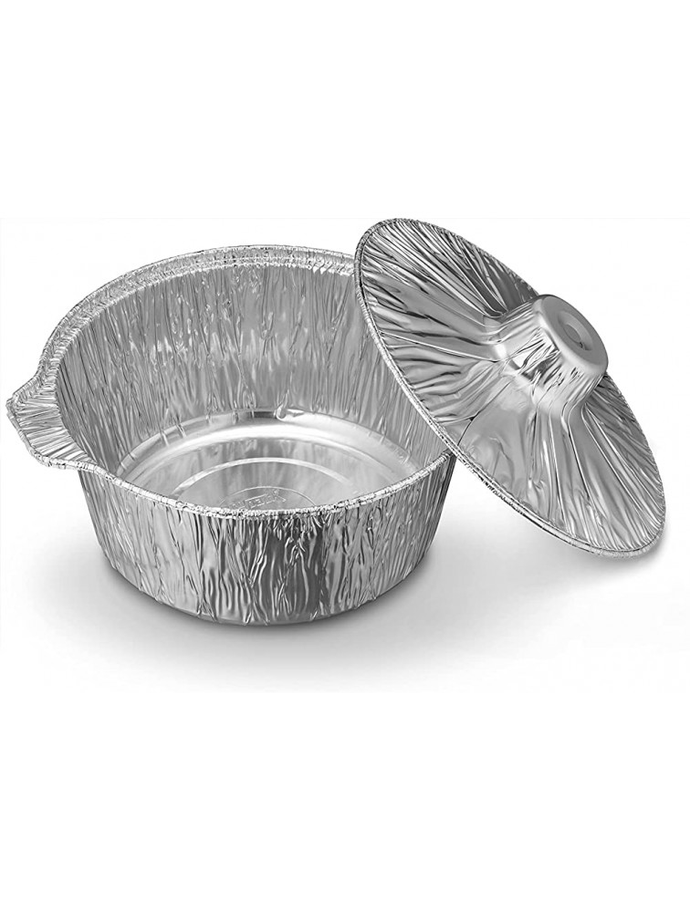 Nicole Fantini Disposable Aluminum Pot With Lid Complete Set Good to use on Stove 3 Small: 3.5Qrtz: 9X5 LXH Silver - BTZDDM4EJ