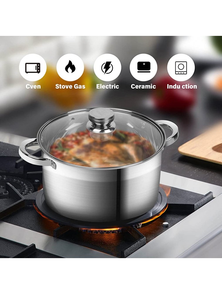 Stockpots with Lid-10 Quart Stainless Steel Stock pot-Cookware Cooking Glass Cover Soup Pot Induction Pot - BDCN73B3Z