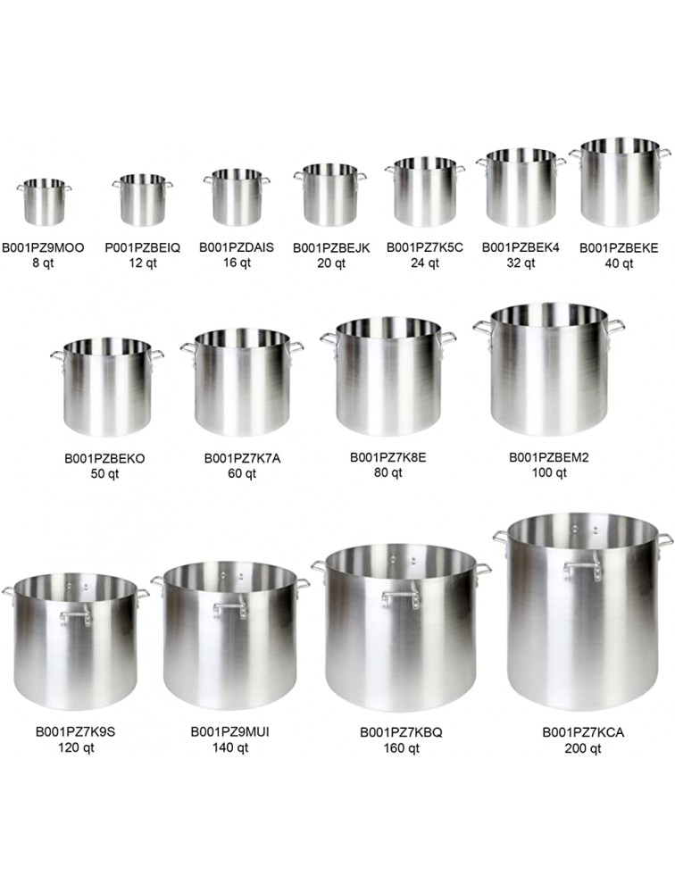 Thunder Group 8 Quart Aluminum Stock Pot Silver - BYCIL2GRP