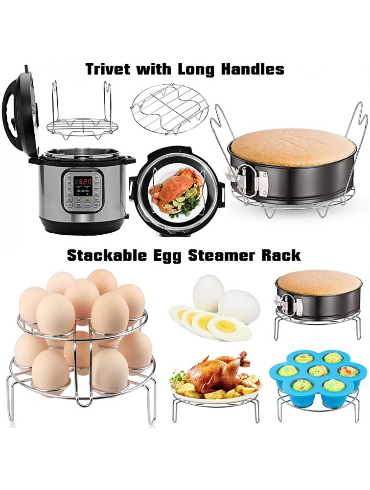 17 PCs Pressure Cooker Accessories for Instant Pot 6 8 Qt with Steamer Basket Silicone Egg Bites Molds Egg Steamer Rack Springform Pan Kitchen Accessories - B3SUXTJBG