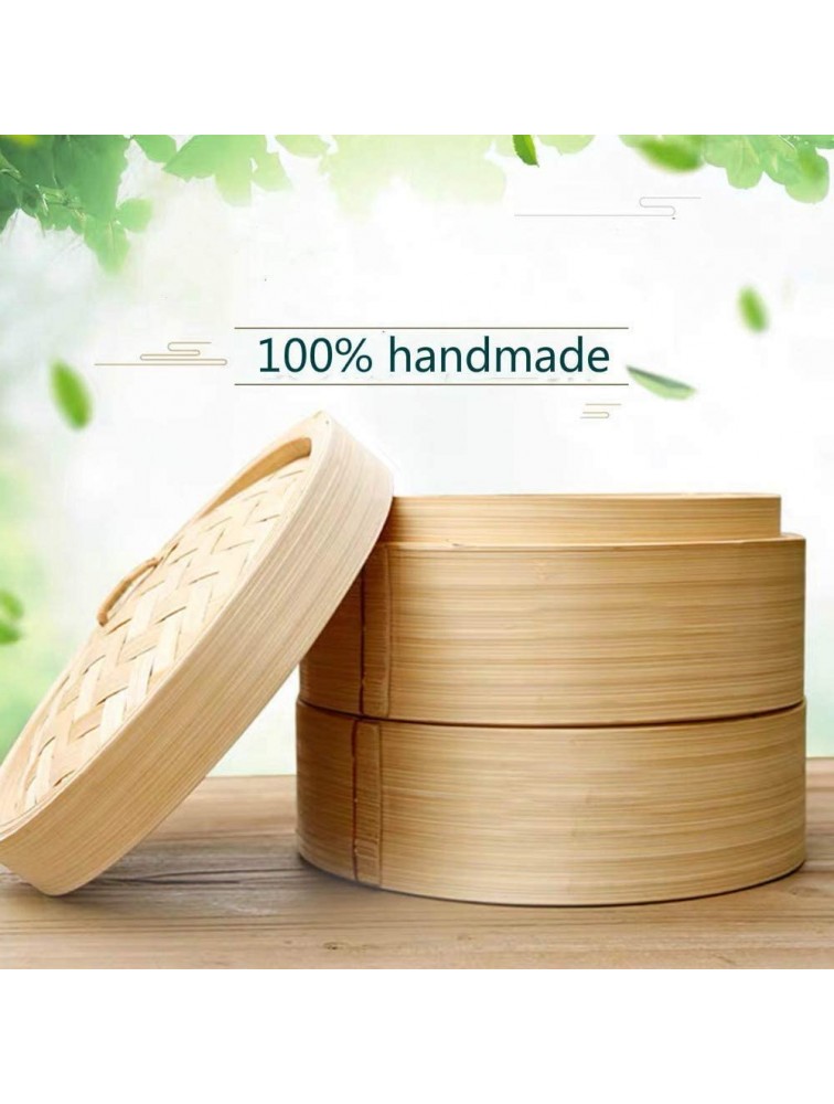 Bamboo Steamer 10 Inch 2 Tiers Chinese Food Steamers Traditional Design Healthy Cooking for dumplings vegetables chicken fish Handmade Steam Basket Included 2 Gauze Liners and Chopsticks - BNQMPM23M