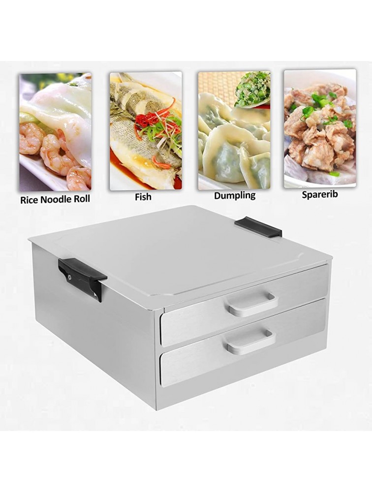 FERRISA Cantonese Rice Noodle Rolls Machine 430 Stainless Steel Steamed Vermicelli Roll Steamer Machine,2 Drawer with Extra Tray Chinese Cheung Fun Furnace Cooking Chinese Cuisine Recipes Cookware - BKDE9LYHA