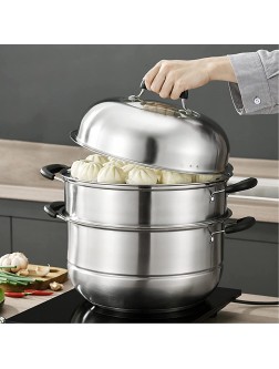 MANO Steam Pots for Cooking 11 inch Steamer Pot with Lid 2-tier Multipurpose Stainless Steel Steaming Pot Cookware with Handle for Vegetable Dumpling Stock Sauce Food - BHB2WEEAF