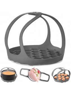 Pressure Cooker Sling，Silicone Bakeware Sling for 6 Qt 8 Qt Instant Pot Ninja Foodi and Multi-function Cooker Anti-scalding Bakeware Lifter Steamer Rack，BPA-Free Silicone Egg Steamer Rack（Gray - B46Q9WUPF