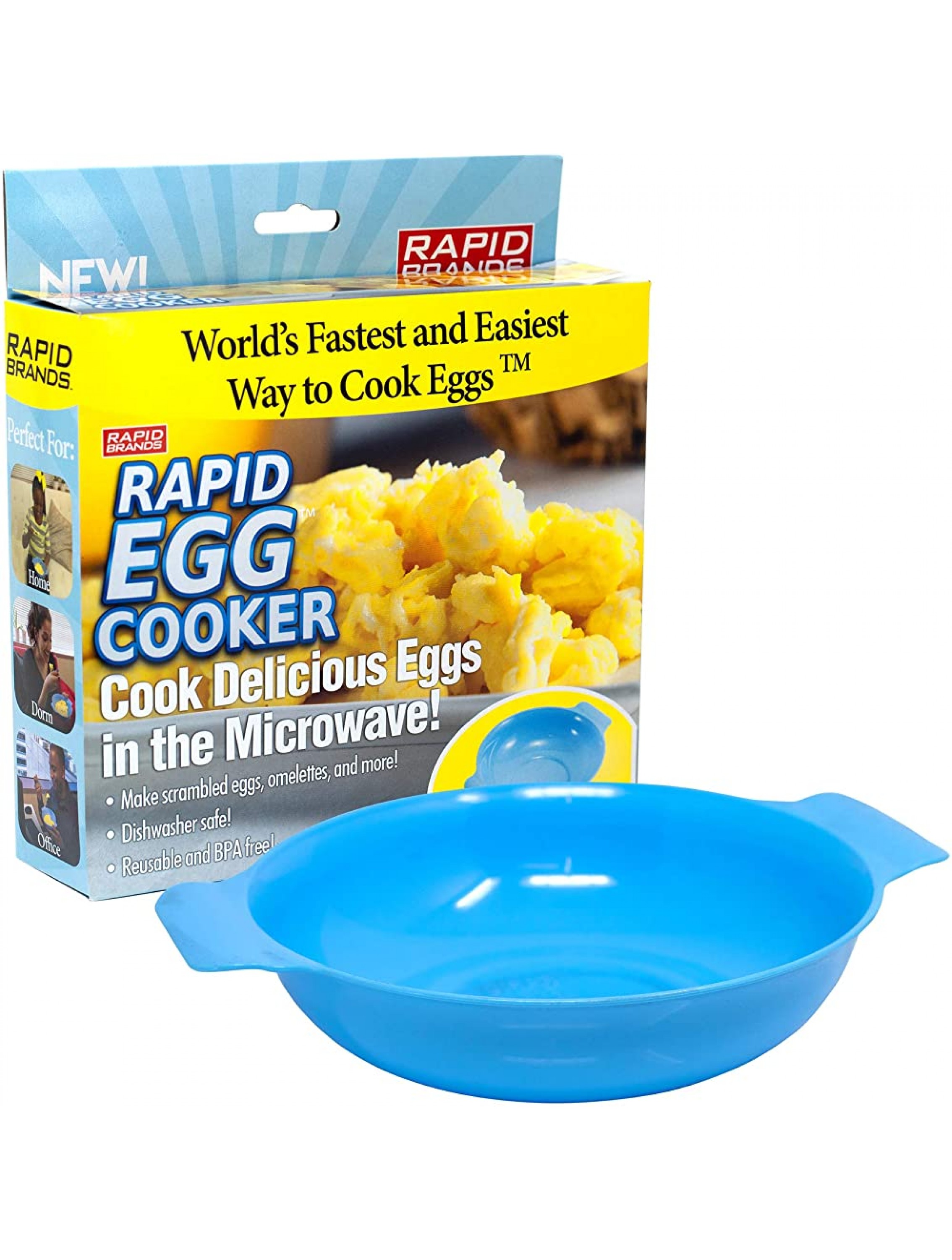 Rapid Egg Cooker | Microwave Scrambled Eggs & Omelettes in 2 Minutes | Perfect for Dorm Small Kitchen or Office | Dishwasher-Safe Microwaveable & BPA-Free - BNTUC1P61