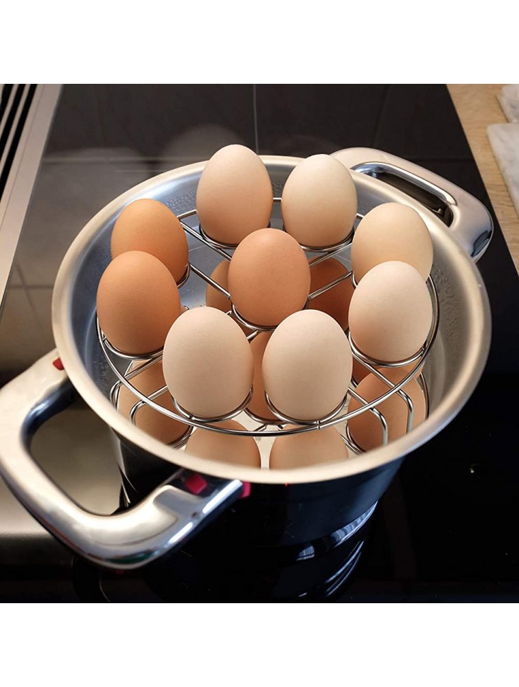 Stainless Steel Egg Steamer Rack,Stackable Steamer Trays 2 Pack Combo for Eggs and Food. Food Stainless Steamer Rack for Instant Pot Pressure Cooker Boiling Pot2 Pcs - BE1U6GBBG