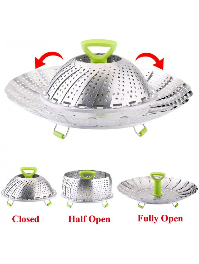 Vegetable Steamer Basket Stainless Steel Folding Steamer Basket Insert for Veggie Fish Seafood Cooking Expandable to Fit Various Size Pot 5.1 to 9 Triangle - BUT7EXS3E