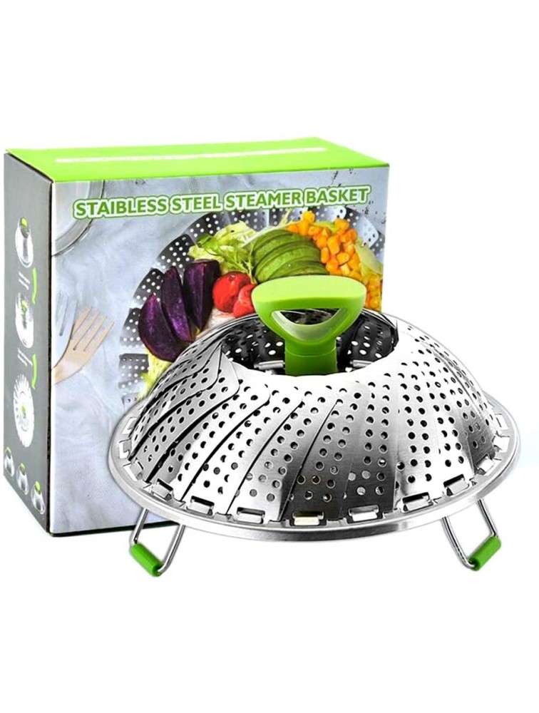 Vegetable Steamer Basket Stainless Steel Folding Steamer Basket Insert for Veggie Fish Seafood Cooking Expandable to Fit Various Size Pot 5.1 to 9 Triangle - BUT7EXS3E