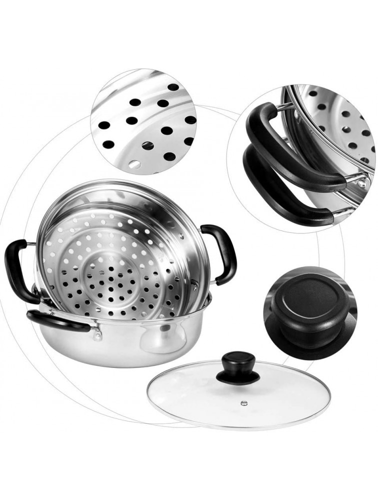 Yamde 2 Piece Stainless Steel Stack and Steam Pot Set and Lid,Steamer Saucepot double boiler - BHDRL810V